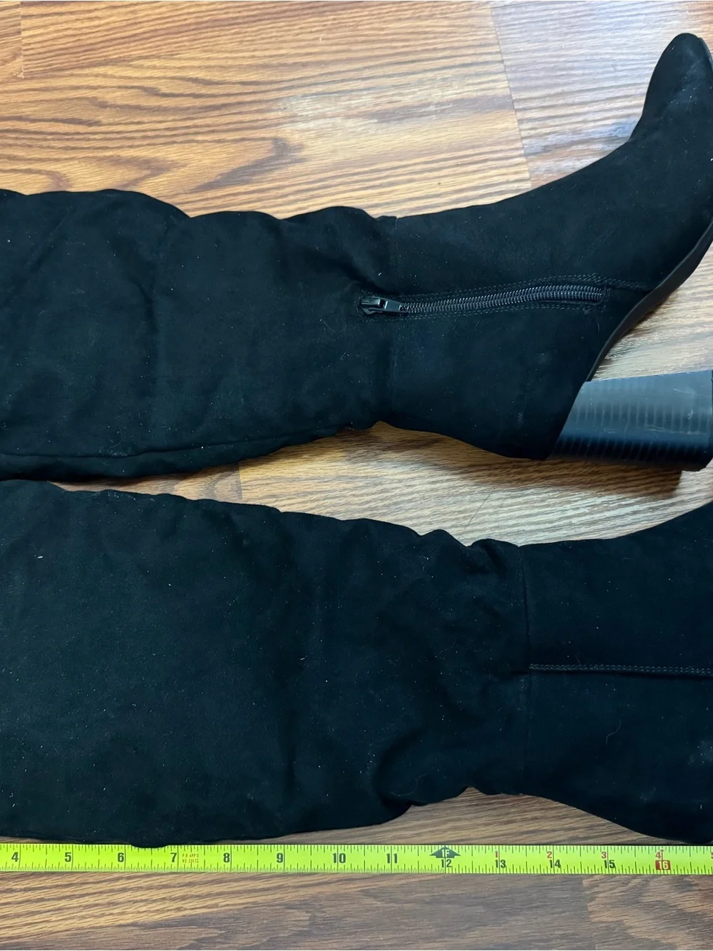 Sugar Black Over-The-Knee Block Heel Boots
